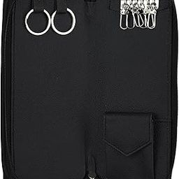 Double Pokcet Key case Faux Leather (Pack of 1) (22.50 x 8.50 x 2.50 cm) for Bank Key Chain Holder with Zipper Closure (Black)-43