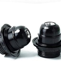 E27 Screw Type Holders with Ring | Black | Ideal for Lamp Shades, Hanging Pendants & DIY Home Projects | Durable & Easy to Install | Pack of 2-27