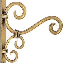 Woodiva Decorative Wall Shelf Brackets – Heavy-Duty Metal Wall Mounts for Shelves, Hanging Plants, Lanterns & Curtain Rods – Rustic Bronze Scroll Design, Indoor & Outdoor Use (Golden, Pack of 1)-image-63