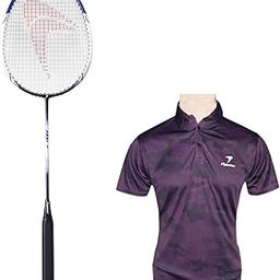 FLYPOWER BADMINTON RACKET AGNI 2 WITH T-SHIRT NIAS WINE SIZE L-picture-7