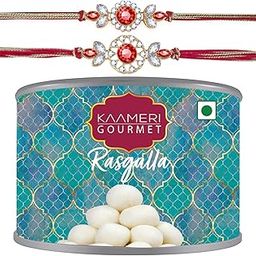 Kaameri Bazaar Set of 2 Rakhis with Sweets Combo - Rakhi for brother with Rusgulla Gift Pack-image-84