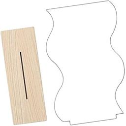 UJEAVETTE® 3xIrregular Acrylic Makeup Mirror Decorative Mirror Wooden Base for Bathroom A-image-4