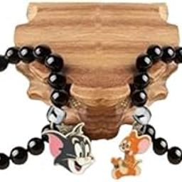 Needs Bracelets Multi Layer Stone Beads Couple-Combo Matching Best Friend Relationship Couple Bracelet tom and jerry for gift wife,special black and black one 2 Pcs-image-47
