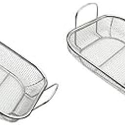 SHIPLORD® Non-Stick Frying Pan Mesh Basket for French Fries Baking & Grilling - 2 Pack Home Storage Solution-image-93