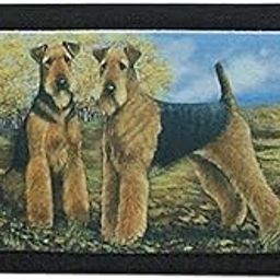 Airedale Terrier Checkbook Cover #1- Black Polyester Tight Weave-15