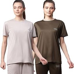Mack Jonney Dryfit Lycra Solid Slim Fit T-Shirt for Women (Pack of 2)-Dryfit_T_L.Gry_OLV_002-P-image-7