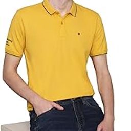 Louis Philippe Men's Cotton Solid Slim Fit T-Shirt (LRKPCSLFG51583_Yellow 3XL)-image-28