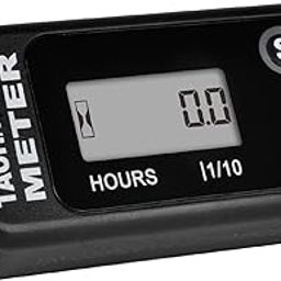 Jayron Digital LCD Tachometer Inductive Tach Hour Meter Display Max RPM Waterproof for Most Gas Engine Marine ATV Generator Lawn Tractor Motorcycle (Black)-picture-22