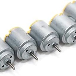Electronic Spices DC Motor Mini Electric Carbon Brush High Speed Torque Electric Toy Cars Engine Motor Kit, for DIY Fan Models- PACK OF 5, Iron-4
