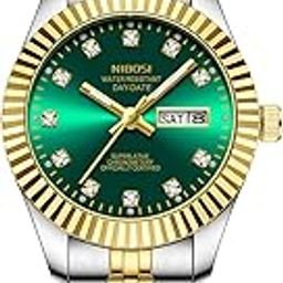 Watches for Woman Analog Quartz Stainless Steel Diamond Rose Gold Women Watches Classic Wrist Watch Date Waterproof-image-8