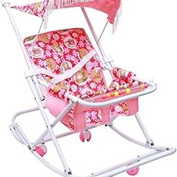 Maanit Baby Stroller Cum Swing for Newborn Baby 0-3 Years Old Kids (Pink)-24