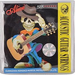 ALICE A206 Acoustic Guitar String Set, Staninless Steel Plain String, Copper Alloy Winding, (Phosphor Bronze Color) Anti-Rust Coating (1)-20