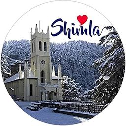 BIRD'S MIND Round Shimla Fridge Magnet Souvenir for Kitchen Refrigerator & Home Office Door Decors Multicolor Refriferator Magnet Gift L X H 3.5 X 3.5 Inch-image-10