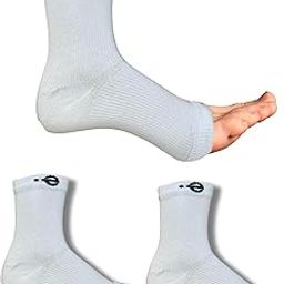 ecosync Open Toe Bamboo Cotton Socks | Unisex | Nano Compression Sock for Neuropathy | White | Plantar Fasciitis Relief | Arch Support | Ankle & Foot Swelling | Injury Recovery | Heel Pain |-image-85