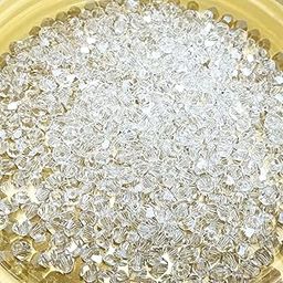 Bicone Acrylic Plastic Crystal-Like Beads | Small 4mm Bead for Bracelet & Necklace Making | 2400 Pcs | Pack of 70g | Colorful Beads for DIY Jewelry & Craft Projects (White)-image-48