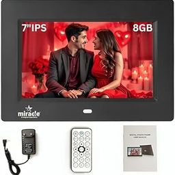 Miracle Digital 7''(17.78) IPS Digital Photo Frame High-Def Screen Built in 8GB Memory 2GB RAM 180°Wide Angle Viewing Video Audio Support SD USB Disk Card Remote Photos SlideShow-12