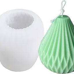 RKPM HOMES Pear Bottle Shape Candle Mold I 3D Fondant Striped Tapered Geometric Silicone Epoxy Mould I for DIY Handmade Ornament Chocolate, Cake Décor, Aromatherapy, Soap, Resin Art Craft Making-image-60