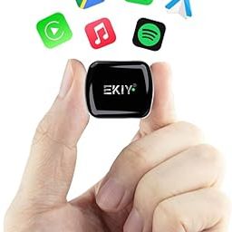 EKIY Latest 2025 Wireless Carplay Adapter &Android auto Adapter 2-in-1 Ultra Mini | Stable 5.8GhzWiFi &5.3 Bluetooth |Compatible with iOS10+ & Android 11.0 Above Cars | Black Glossy Tempered Glass-image-0