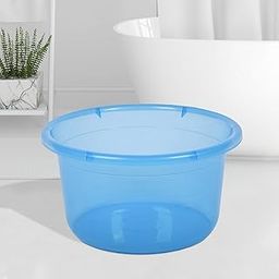 Kuber Industries Bath Tub | Multipurpose Bath Tub | Tub for Bathroom-Feeding Pan-Bathing-Washing Clothes | Washing Tub | Bathroom Tub | Baby Bathing Tub | 25 LTR | Transparent Blue-image-42