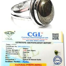 Pyrite Ring - Adjustable With Lab Tested Certified - Real Pirite Stone Crystal Ring for Money, Wealth, Abundance and Success-image-87