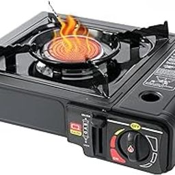 Burner Butane Stove Push-Button Starter Temperature Control Portable Camping Stove Gas Stove Automatic ignition Gas Burner for Cooking Outdoor-image-1