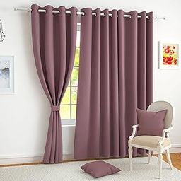 Story@Home Blackout Window Curtains 5 Feet Long Set of 10 | Solid Printed | 70% Room Darkening Curtain | Thermal Insulated Curtains for Living Room | (118 x 152 cm, Burgundy) | Perfect for Home Decor-image-45