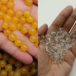Glass Beads Combo of 8mm for Jewelry Making, DIY Craft, Other Decoration Items, Each Color Contains 100pcs (Total 200pcs)-0