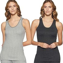 Women Premium Round Neck Sleeveless Slim Fit Top Thermal - Pack Of 2 (Multi-Color_90 Cm), Multi-Coloured, Large-image-48