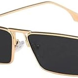 Rectangular Sunglasses Classic Retro Metal Frame Small Size UV400 UV Protection For Men And Women-40