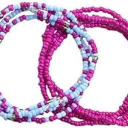 6x2Pcs Waist Bead Chains Bohemian Belly Bead Body Chain for Summer Party Women Rose Red+Blue-image-47