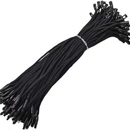 Aakriti 7.7" 900 Pcs Hang Tag String Fasteners for Gifts Luggage Label Attachment Clothing, Price Tag String Hanging Rope Snap Lock Pin Loop Fastener Hook Ties Hang Tag (Black Cotton TAG PIN)-image-1