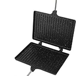 BROLEO Panini Press Sandwich Maker, Nonstick Double Sided Gas Sandwich Toaster, Aluminum Camping Sandwich Hand Toaster Sandwich Press Grill for Home Kitchen, Toast, Waffle, Breakfast-12