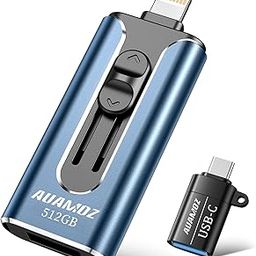 AUAMOZ 512GB Flash Drives Intended for iPhone, Memory Stick Storage for Photos and Videos Backup, Compatible with iPhone iPad Android PC, Plug and Play, No Application Required (Dark Blue)-21