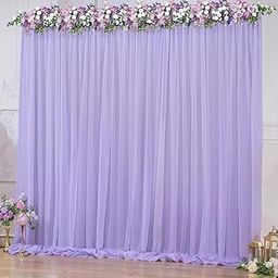 Filloxy 2pcs Backdrop Decoration Net Tulle Large Size, Nylon Made, Reusable, Soft, Wrinkled Free, 8 x 5 ft Each, Cabana Tent Party Decoration Items for Birthday, Anniversary (LAVENDER)-15