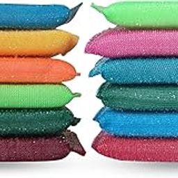 Ecommer Sponge Scrubber for Kitchen, Sponge Scrub Pad for Utensils, Foam Pad Non-Scratch Scrubber for Dishes Multicolor - Pack of 4-image-44