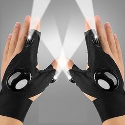 Riveira LED Flashlight Gloves - Waterproof Fingerless Gloves for Men, Elastic Fabric With Lights for Hunting, Hiking, Car Repair-23