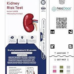 Neodocs Kidney wellness Urine test for Diabetes care & blood pressure | For patients on Kidney creatinine medicine | Track uACR, Protein, Urine Creatinine, Ketones, pH, etc | Pack of 1-picture-15
