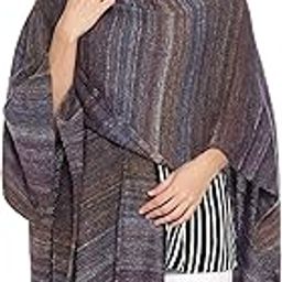 Women Girls Acrylic Winter Wear Knitted Open Front Self Design Kimono Shrug Wrap,Purple-5