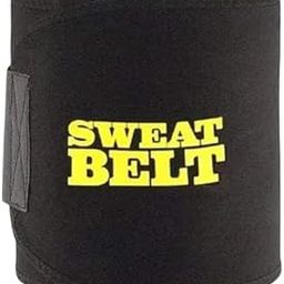 Sweat Belt, Stomach Belt for Men and Women Non-Tearable, Sauna Waist Trainer Weight Lose Belt, Exercise Belt Tummy (Pack of 1) Black-image-97
