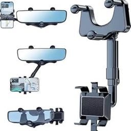 Car Mobile Holder | Rotation, Driveease | Multifunctional Phone Mirror Rear View, Drive Easy Rearview in Rotatable Stand Mount, Hanging Anti Shake Cradle Windshield Driver Function-image-74