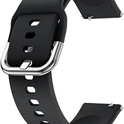 19mm Smartwatch Strap Metal Buckle Compatible with Noise Colorfit Pro 2/Oxy/Pulse/Beat, Boat Storm Smart Watch & Watches with 19mm Lugs Size (Black-Pack of 1)-image-94