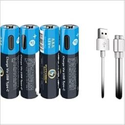Tuttonica USB-C Rechargeable Batteries High capacity Superior safety long lasting AAA batteries Pack of 4-image-57