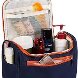 EAYIRA Travel Bag Extra Large Makeup Organiser Cosmetic Case Household Grooming Kit Storage Travel Kit Pack with Hook,Travel bag for women travel, makeup bag (Navy Blue)-image-72