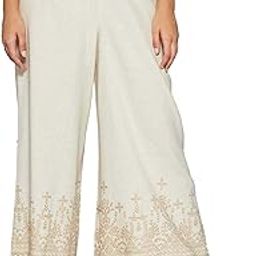 Women's Regular Fit High Rise Linen Print Palazzo With Side Pocket-image-21