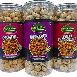Nut N Care ROASTED MAKHANA (BERBQUE, COCKTAIL & SWEET THAI CHILLI FLAVOUR) (PACK OF- 3) 100G EACH-image-82