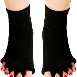 Foot Alignment Socks I Cotton Finger Toe Separator I Easing Bunion Hammertoe and Arthritis Pain Relief I Improving Posture & Increasing Flexibility I Free Size for Office Yoga Men & Women-image-77