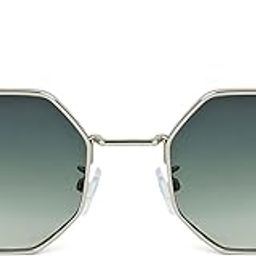 Suga Octagon Round Silver and Green Sunglasses-25