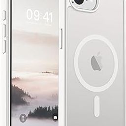 DIZORO Compatible iPhone 16e Case,Compatible with MagSafe, Non Yellow Military-Grade Drop Protection & Hard PC Back Cover Slim Transparent Anti-Scratch Shockproof Phone Case - White-18
