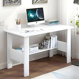 Callas ST-40 Wooden Study Table with Hutch & Bottom Storage -Office Table for Laptop, PC, Working, Drawing, Computer Table with Extra Storage Space for Decor-Home (White, ST-09)-image-72