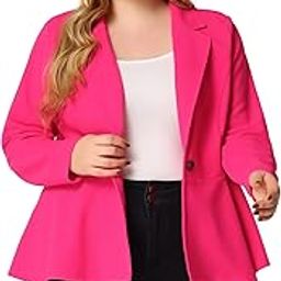 Women's Plus Size Blazer Notched Lapel Ruffle Hem Peplum Blazers Christmas-picture-11